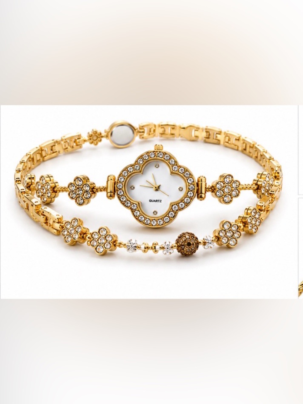 Women’s Gold Fashion Watch & Bracelet Gift Set